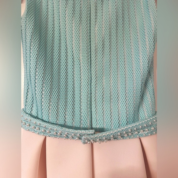 COPY - Custom Mint and White Laced Dress with Pearls - Picture 4 of 5
